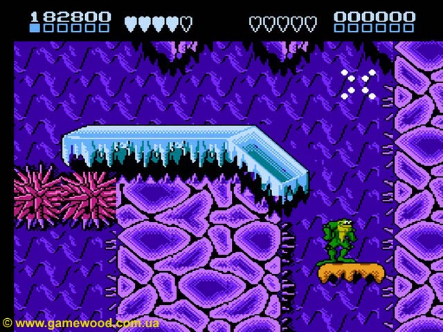 Скриншот игры Battletoads | Dendy (NES) | Переход с четвёртого уровня на шестой