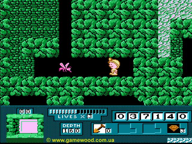 Скриншот игры Digger: The Legend of the Lost City | Dendy (NES) | Жизнь под землей