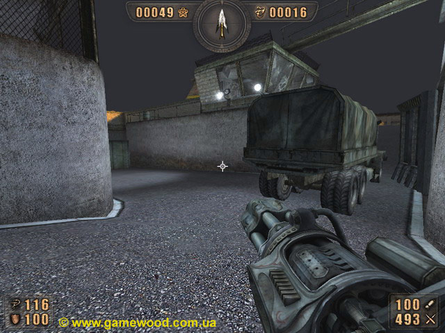Скриншот игры Painkiller («Painkiller: Крещёный Кровью») | PC | Скатившийся грузовик