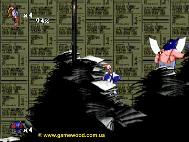 Скриншот игры Earthworm Jim 2 («Червяк Джим 2») | Sega Mega Drive 2 (Genesis) | Уровень ISO 9000