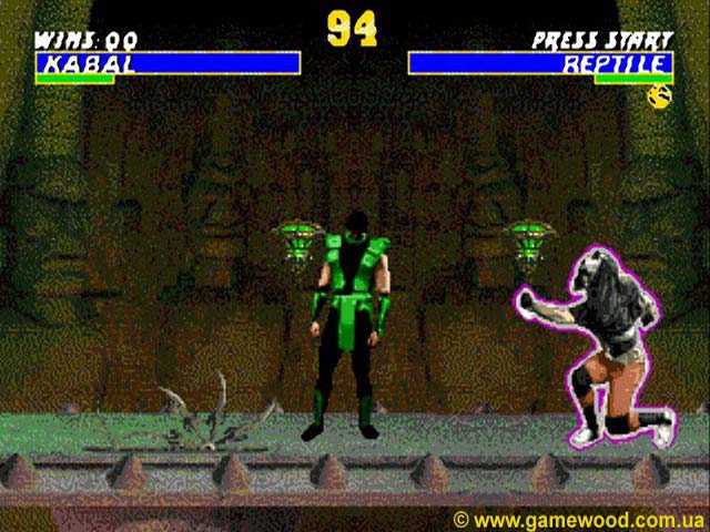 Скриншот игры Ultimate Mortal Kombat 3 («Смертельный бой 3. Дополненная версия», «Супер Мортал Комбат 3») | Sega Mega Drive 2 (Genesis) | Боевая зона The Pit 3
