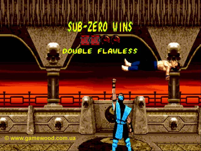 Скриншот игры Mortal Kombat 2 («Смертельный бой 2») | Sega Mega Drive 2 (Genesis) | Полёт с потолка