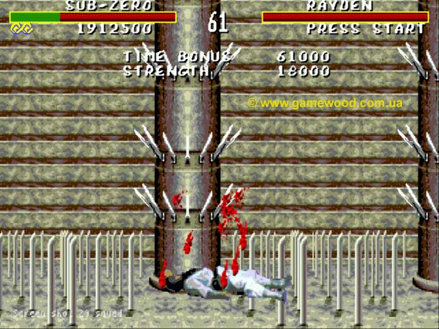 Скриншот игры Mortal Kombat («Мортал Комбат») | Sega Mega Drive 2 (Genesis) | Опасные шипы