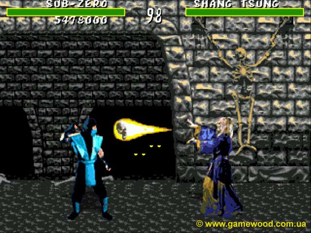 Скриншот игры Mortal Kombat («Мортал Комбат») | Sega Mega Drive 2 (Genesis) | Голова смерти