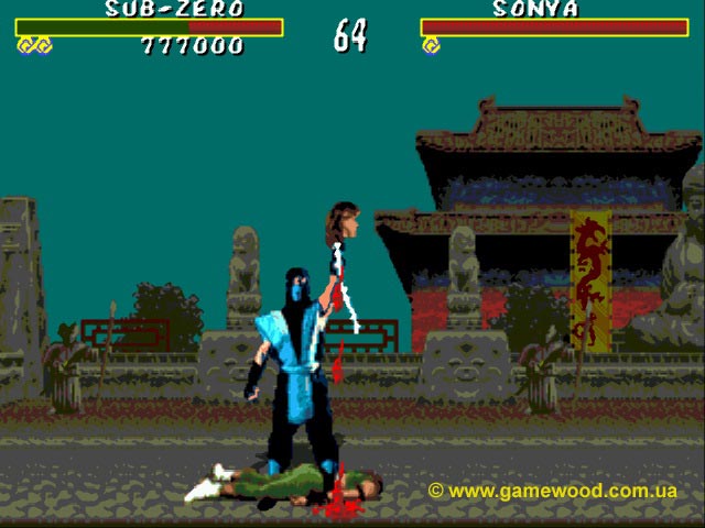 Скриншот игры Mortal Kombat («Мортал Комбат») | Sega Mega Drive 2 (Genesis) | Красивый хребет