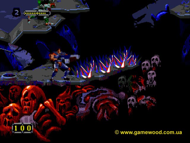 Скриншот игры Doom Troopers: The Mutant Chronicles | Sega Mega Drive 2 (Genesis) | Уровень «Неро 1»