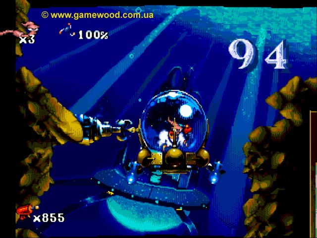 Скриншот игры Earthworm Jim («Червяк Джим») | Sega Mega Drive 2 (Genesis) | Заправка воздухом