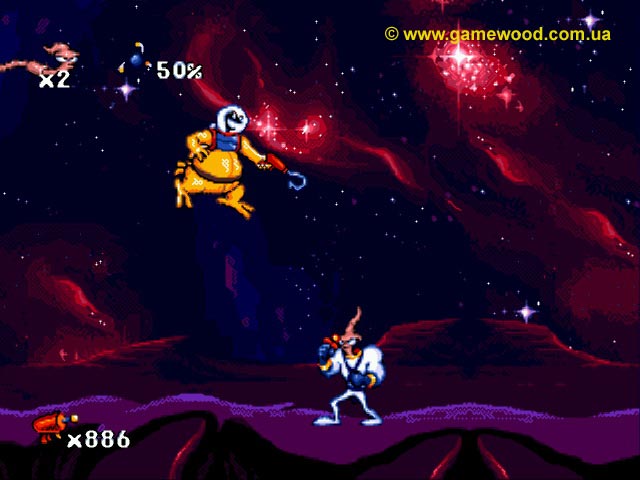 Скриншот игры Earthworm Jim («Червяк Джим») | Sega Mega Drive 2 (Genesis) | Психоворон