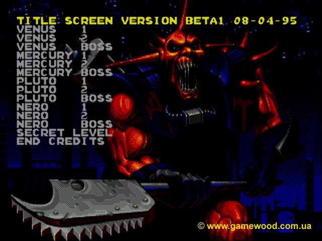 Скриншот игры Doom Troopers: The Mutant Chronicles | Sega Mega Drive 2 (Genesis) | Секретное меню (американская версия)