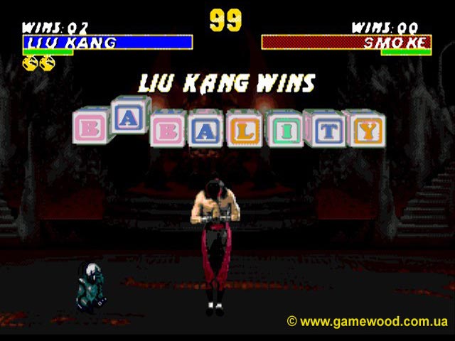 Скриншот игры Ultimate Mortal Kombat 3 («Смертельный бой 3. Дополненная версия», «Супер Мортал Комбат 3») | Sega Mega Drive 2 (Genesis) | Babality