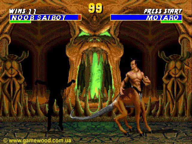 Скриншот игры Ultimate Mortal Kombat 3 («Смертельный бой 3. Дополненная версия», «Супер Мортал Комбат 3») | Sega Mega Drive 2 (Genesis) | Очень длинный хвост