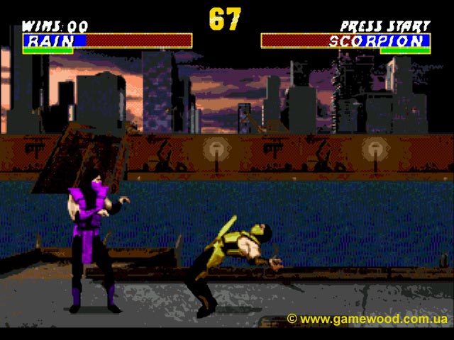 Скриншот игры Ultimate Mortal Kombat 3 («Смертельный бой 3. Дополненная версия», «Супер Мортал Комбат 3») | Sega Mega Drive 2 (Genesis) | Что он только вытворяет?