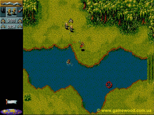 Скриншот игры Cannon Fodder | Sega Mega Drive 2 (Genesis) | Переправа через реку