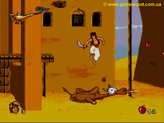 Скриншот игры Disney's Aladdin | Sega Mega Drive 2 (Genesis) | Алладин на прогулке