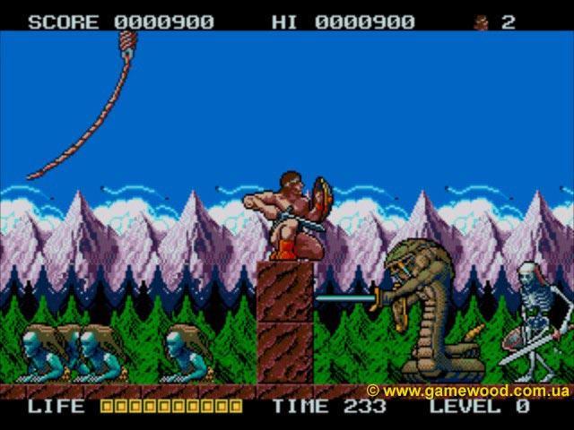 Скриншот игры Rastan Saga 2 | Sega Mega Drive 2 (Genesis) | Воины-змеи