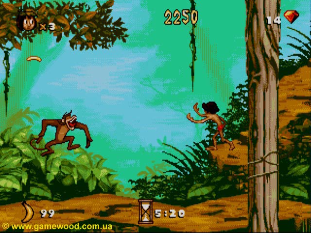 Скриншот игры The Jungle Book | Sega Mega Drive 2 (Genesis) | Наш Маугли