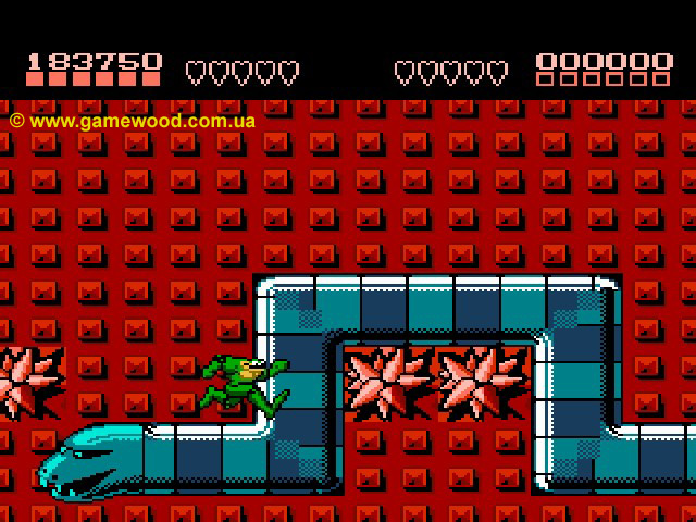 Скриншот игры Battletoads | Dendy (NES) | Змеи-перевозчики