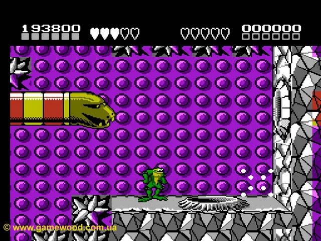 Скриншот игры Battletoads | Dendy (NES) | Переход с шестого уровня на восьмой