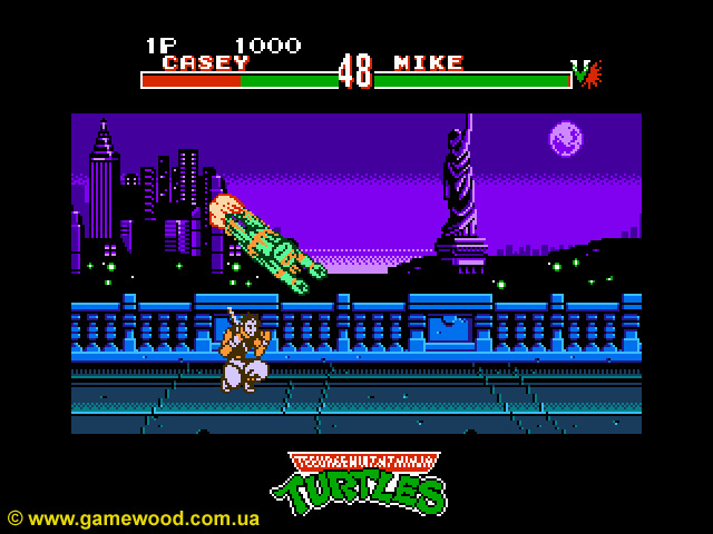 Скриншот игры Teenage Mutant Ninja Turtles: Tournament Fighters | Dendy (NES) | Полёт на луну