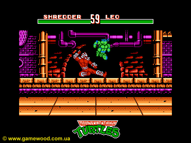 Скриншот игры Teenage Mutant Ninja Turtles: Tournament Fighters | Dendy (NES) | Сейчас кто-то получит в голову
