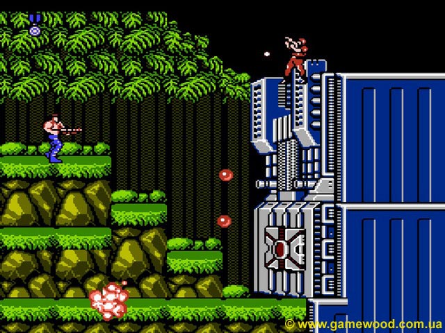 Скриншот игры Contra (Probotector) | Dendy (NES) | Возле вражеской базы