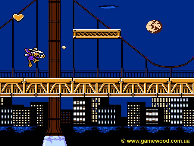 Скриншот игры Darkwing Duck (Disney's Darkwing Duck) | Dendy (NES) | На улицах города