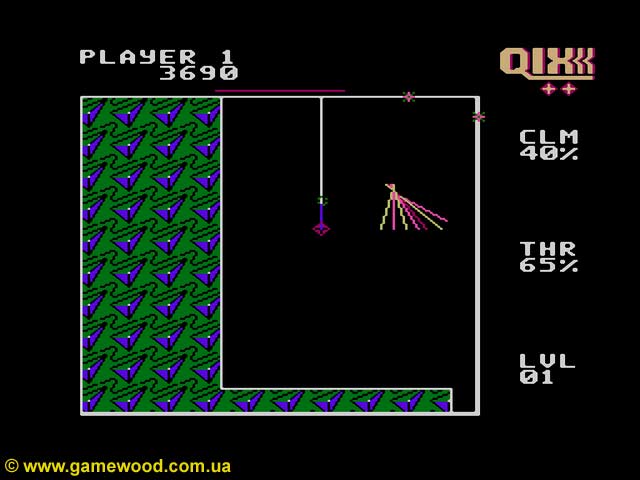 Скриншот игры Qix | Dendy (NES) | Увлекательная головоломка