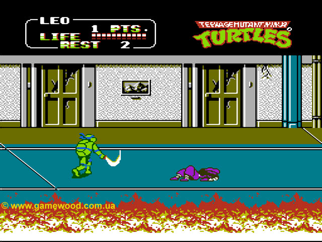 Скриншот игры Teenage Mutant Ninja Turtles 2: The Arcade Game | Dendy (NES) | Враг повержен