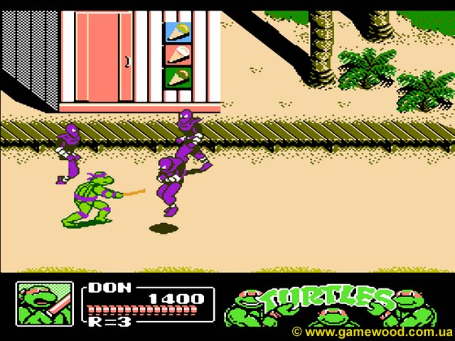 Скриншот игры Teenage Mutant Ninja Turtles 3: The Manhattan Project | Dendy (NES) | Отдых у моря