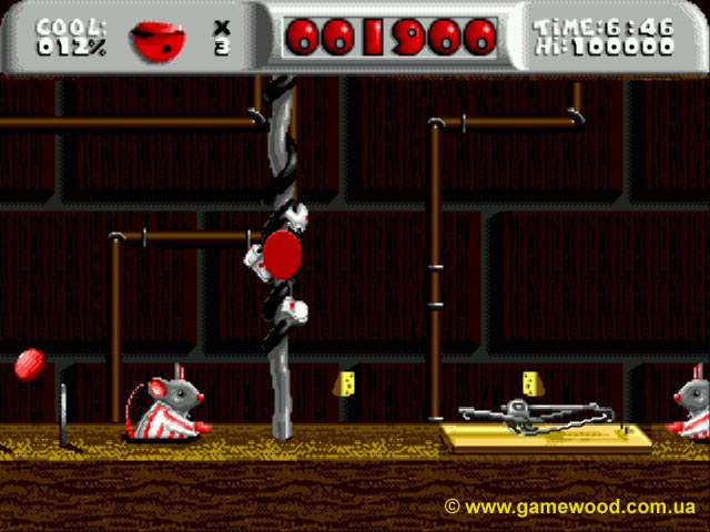 Скриншот игры Cool Spot («Крутой Спот») | Sega Mega Drive 2 (Genesis) | Бесплатный сыр в мышеловке