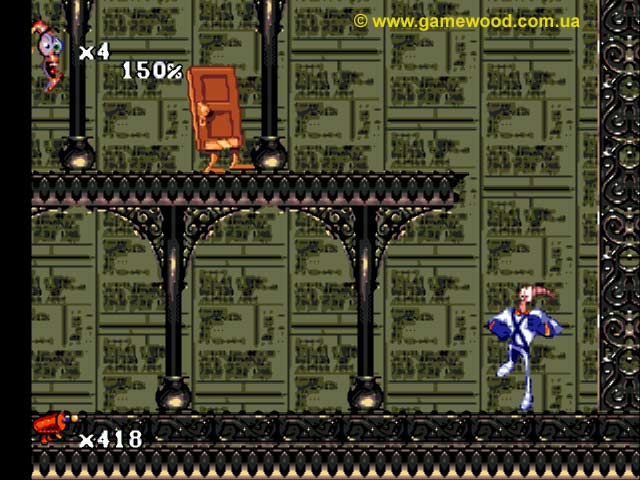 Скриншот игры Earthworm Jim 2 («Червяк Джим 2») | Sega Mega Drive 2 (Genesis) | Неуловимая дверь