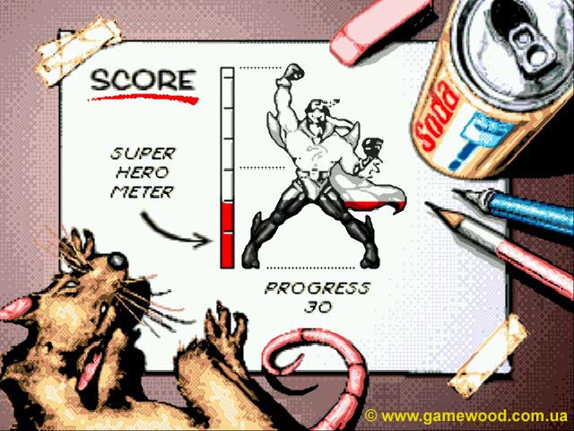 Скриншот игры Comix Zone | Sega Mega Drive 2 (Genesis) | Шкала героя