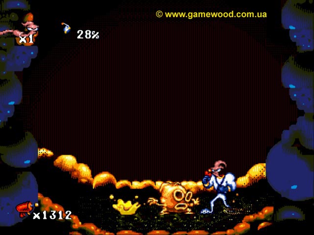 Скриншот игры Earthworm Jim («Червяк Джим») | Sega Mega Drive 2 (Genesis) | Док Кишок