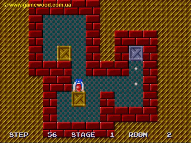 Скриншот игры Shove It! The Warehouse Game (Sokoban) | Sega Mega Drive 2 (Genesis) | Грузчик тоже думает