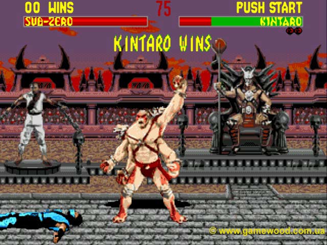 Скриншот игры Mortal Kombat 2 («Смертельный бой 2») | Sega Mega Drive 2 (Genesis) | Даже Kintaro принял участие в битве
