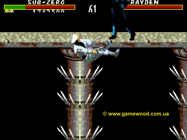 Скриншот игры Mortal Kombat («Мортал Комбат») | Sega Mega Drive 2 (Genesis) | Мост над пропастью