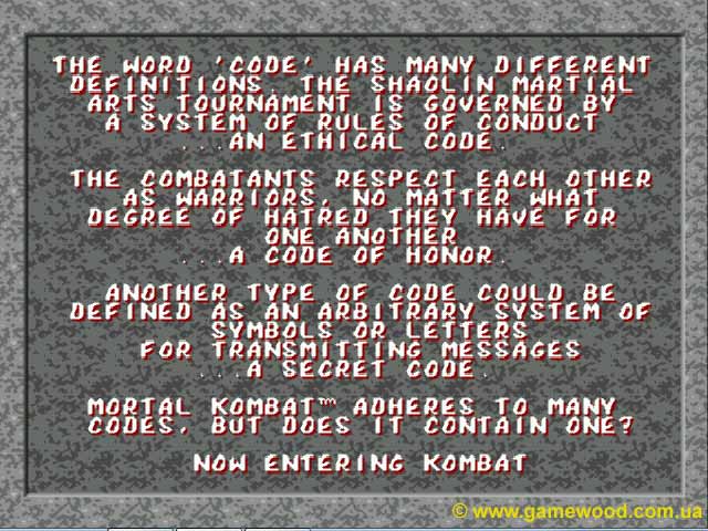 Скриншот игры Mortal Kombat («Мортал Комбат») | Sega Mega Drive 2 (Genesis) | Включённый режим «кровавый код»