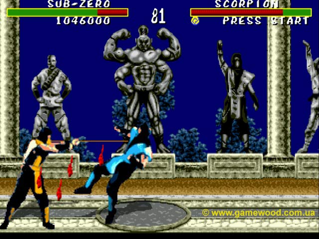 Скриншот игры Mortal Kombat («Мортал Комбат») | Sega Mega Drive 2 (Genesis) | Иди сюда!