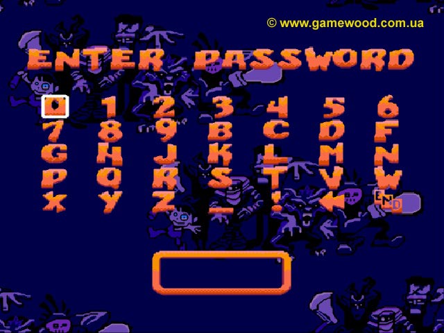 Скриншот игры Zombies Ate My Neighbors (Zombies, «Зомби съели моих соседей») | Sega Mega Drive 2 (Genesis) | Пункт меню Password («Пароль»)