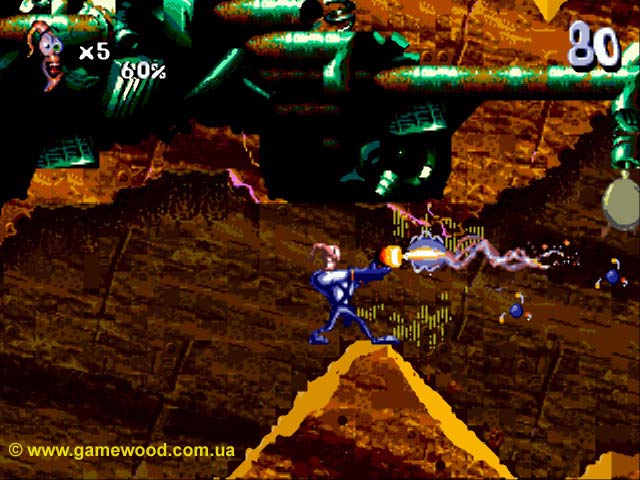 Скриншот игры Earthworm Jim 2 («Червяк Джим 2») | Sega Mega Drive 2 (Genesis) | Пески времени