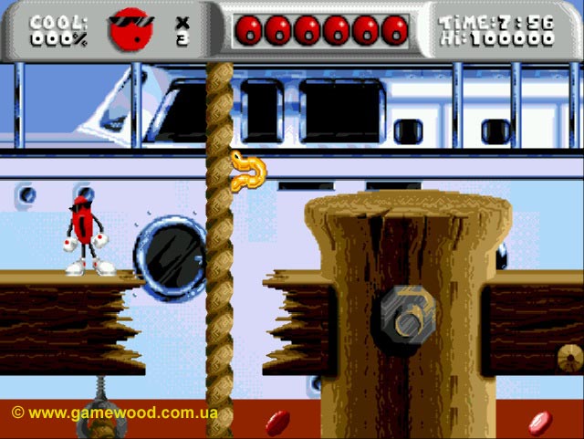 Скриншот игры Cool Spot («Крутой Спот») | Sega Mega Drive 2 (Genesis) | Морской порт