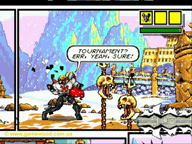 Скриншот игры Comix Zone | Sega Mega Drive 2 (Genesis) | Бумага всё выдержит