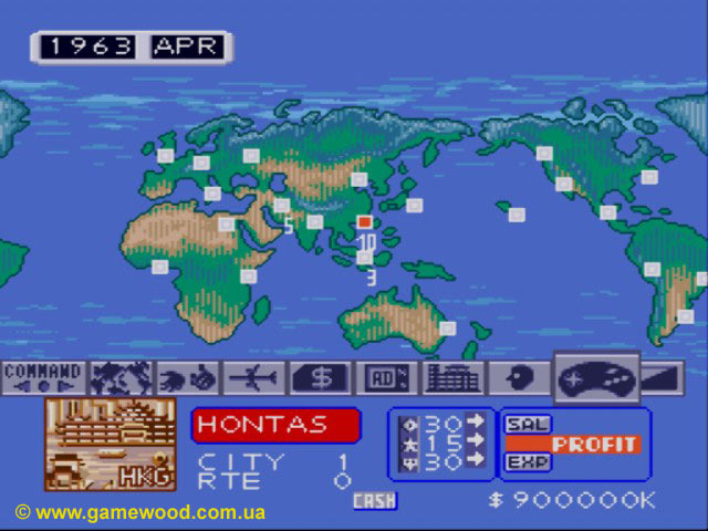 Скриншот игры Aerobiz (Air Management: Oozora ni Kakeru) | Sega Mega Drive 2 (Genesis) | Ваш доход зависит от вас