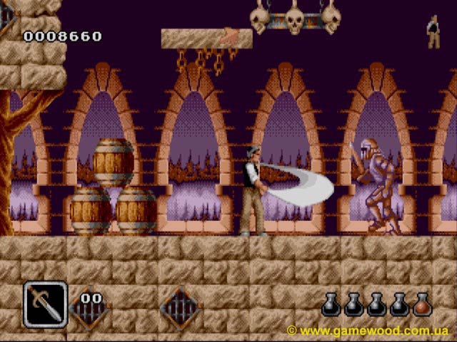 Скриншот игры Bram Stoker's Dracula | Sega Mega Drive 2 (Genesis) | Дракула где-то рядом