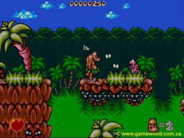 Скриншот игры Chuck Rock | Sega Mega Drive 2 (Genesis) | Древний человек