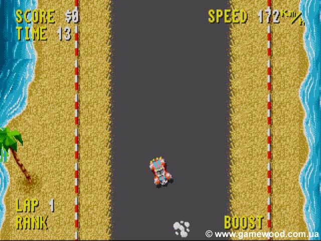 Скриншот игры Combat Cars | Sega Mega Drive 2 (Genesis) | Небольшой занос