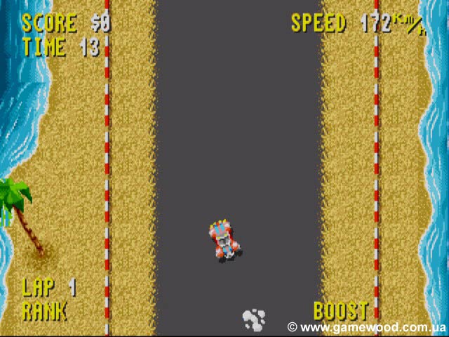 Скриншот игры Combat Cars | Sega Mega Drive 2 (Genesis) | Небольшой занос