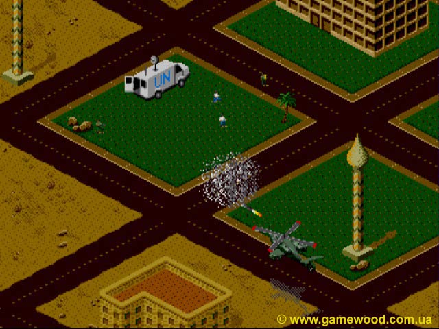Скриншот игры Desert Strike: Return to the Gulf | Sega Mega Drive 2 (Genesis) | Ликвидация целей