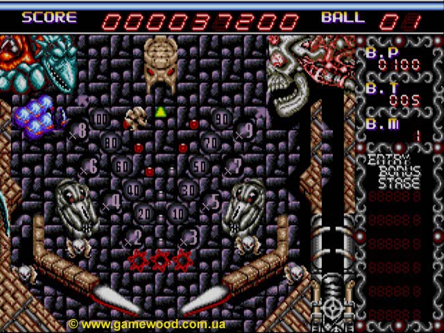 Скриншот игры Devil Crash MD (Dragon's Fury) | Sega Mega Drive 2 (Genesis) | Увлекательный пинбол