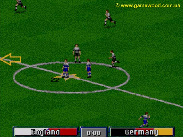 Скриншот игры FIFA 97: Gold Edition (FIFA 97, FIFA Soccer 97) | Sega Mega Drive 2 (Genesis) | Англия против Германии